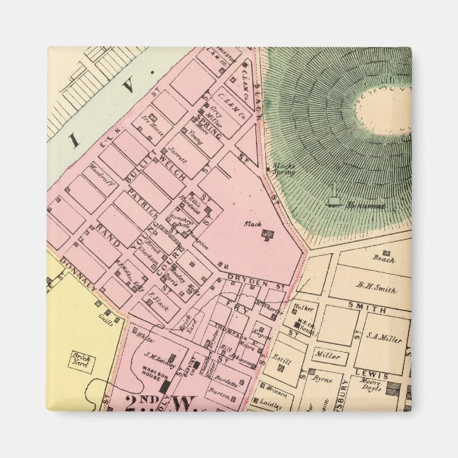 Karte von Charleston, West Virginia Magnet (Vorne)