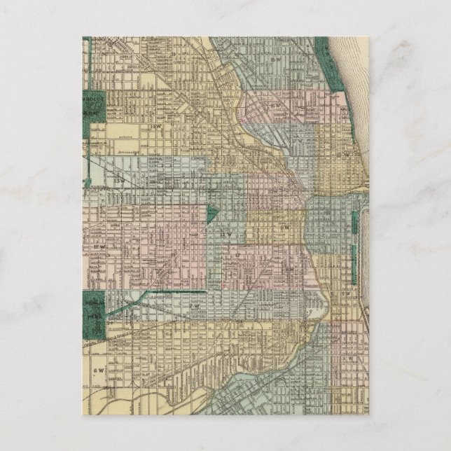 Karte von Chicago City (Vorderseite)