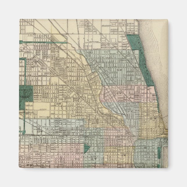 Karte von Chicago City Magnet (Vorne)