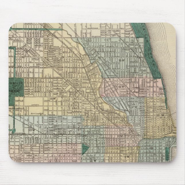 Karte von Chicago City Mousepad (Vorne)