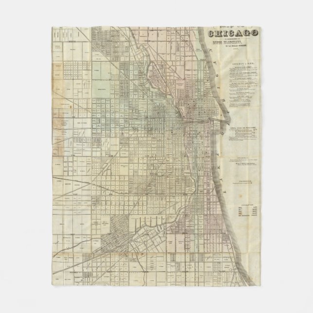 Karte von Chicago Fleecedecke (Vorderseite)