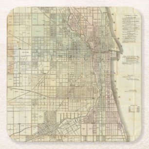 Karte von Chicago Rechteckiger Pappuntersetzer