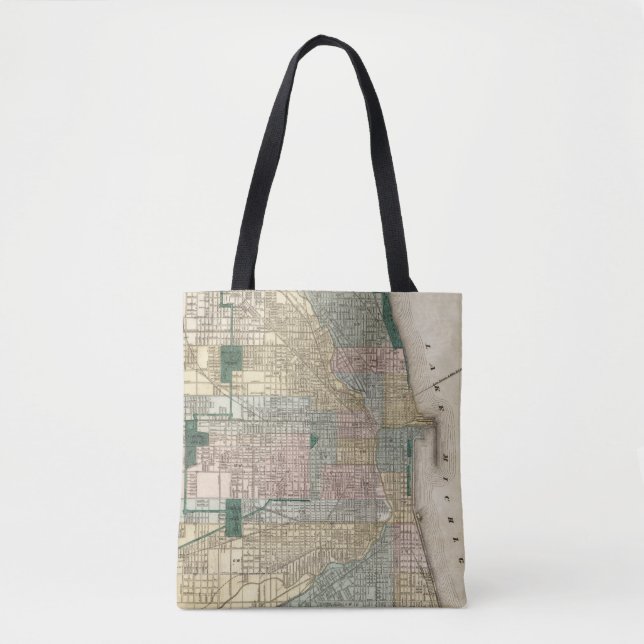 Karte von Chicago-Stadt Tasche (Vorderseite)
