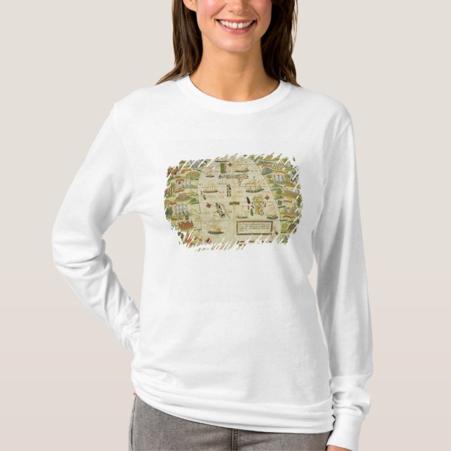 Karte von Chinameer, Faksimile von T-Shirt (Vorderseite)