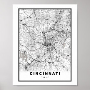 Karte von Cincinnati Poster