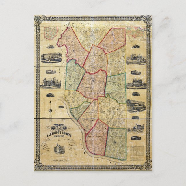 Karte von Clermont Landkreis Ohio (1857) (Vorderseite)