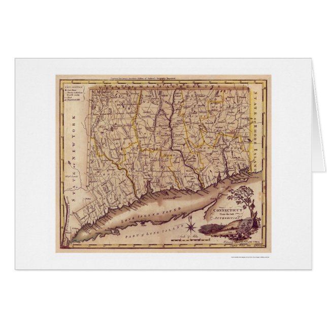Karte von Connecticut durch Carey 1795 (Vorderseite (Horizontal))