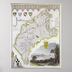 Karte von Cumberland, von 'Moules Englisch Poster