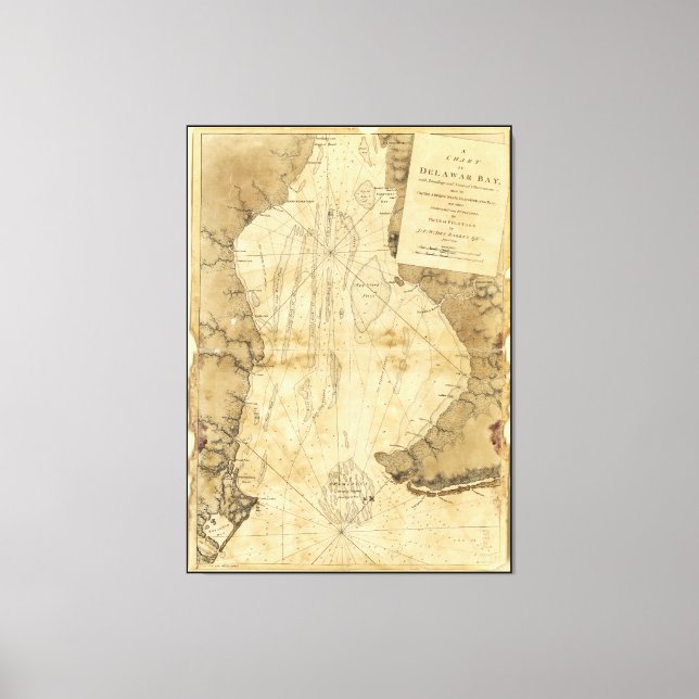 Karte von Delaware Bay, Delaware (1779) Leinwanddruck (Vorderseite)