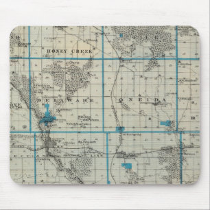 Karte von Delaware Landkreis, Staat von Iowa Mousepad