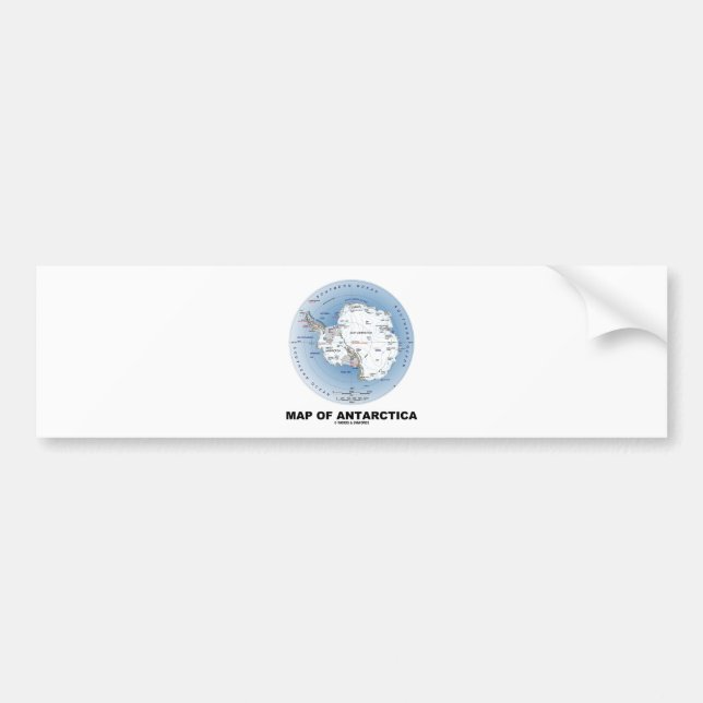 Karte von der Antarktis (Geografie) Autoaufkleber (Vorne)