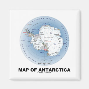 Karte von der Antarktis (Geografie) Magnet