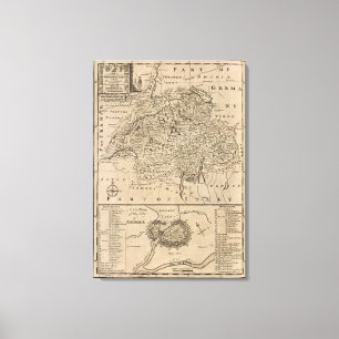 Karte von der Schweiz Leinwanddruck