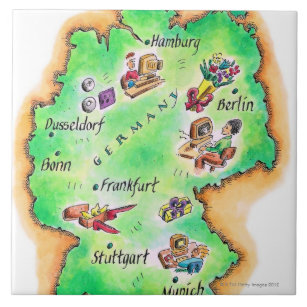 Karte von Deutschland Fliese