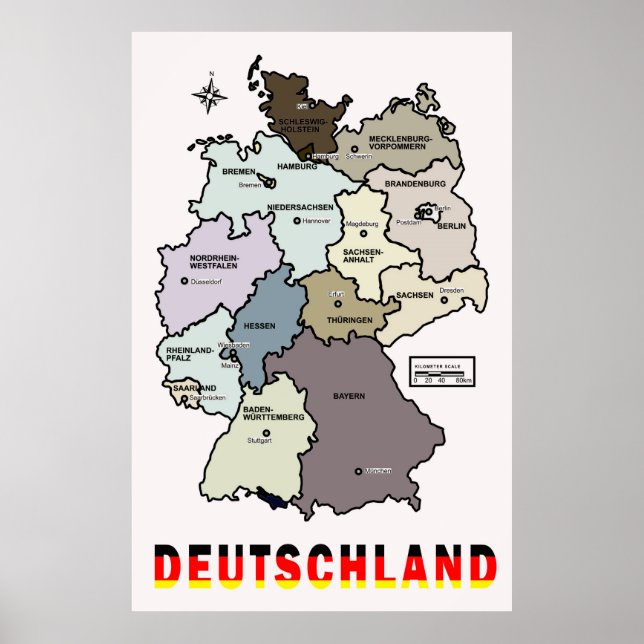 KARTE VON DEUTSCHLAND POSTER (Vorne)