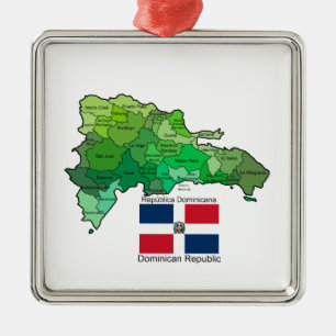 Karte von Dominikanischer Republik Ornament Aus Metall