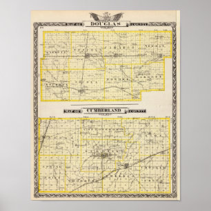 Karte von Douglas Landkreis Karte des Landkreises Poster