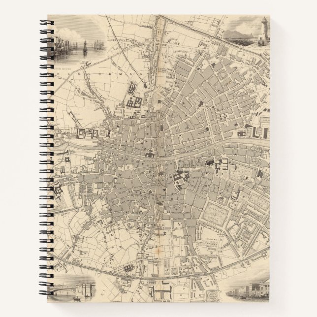 Karte von Dublin, Irland Notizbuch (Vorderseite)