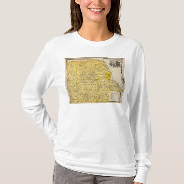 Karte von Dubuque County T-Shirt (Vorderseite)