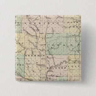 Karte von Dunn Landkreis, Staat von Wisconsin Button