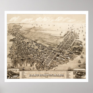 Karte von East Boston, Massachusetts im Jahr 1879 Poster