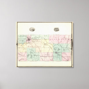 Karte von Eau Claire County, Staat von Wisconsin Leinwanddruck