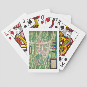 Karte von Edinburgh, von 'Civitates Orbis Terrarum Spielkarten
