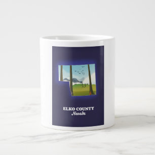 Karte von Elko County Nevada Jumbo-Tasse