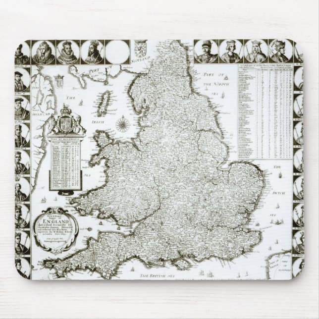 Karte von England und von Wales, 1644 Mousepad (Vorne)