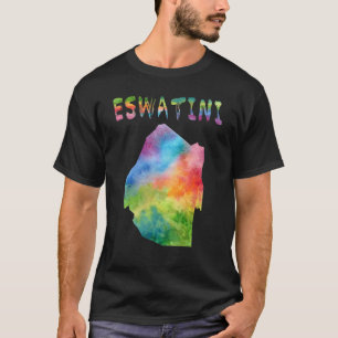 Karte von Eswatini Swazi farbenfrohe Karte Aquarel T-Shirt