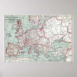 KARTE VON EUROPA, 12. Jahrhundert Poster