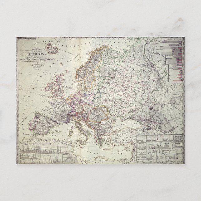 Karte von Europa, 1841 (Vorderseite)