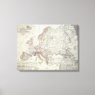 Karte von Europa, 1841 Leinwanddruck