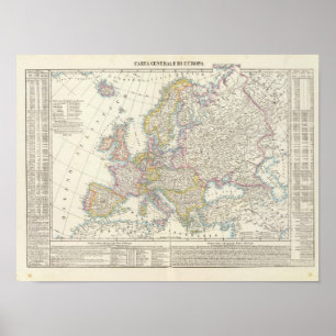 Karte von Europa 2 Poster