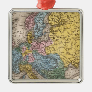 Karte von Europa 4 Silbernes Ornament