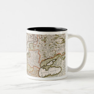Karte von Europa 4 Zweifarbige Tasse