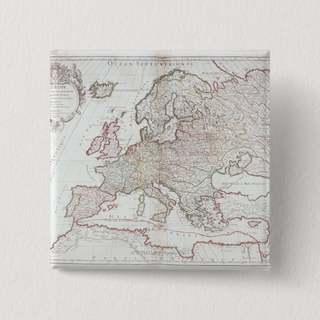 Karte von Europa 7 Button (Vorderseite)