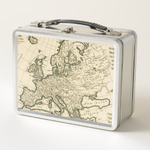 Karte von Europa durch Guillaume Raynal Metall Brotdose