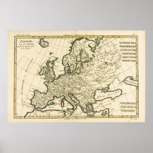 Karte von Europa durch Guillaume Raynal Poster