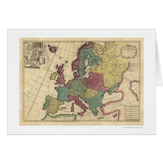 Karte von Europa durch Senex 1725 (Vorderseite (Horizontal))