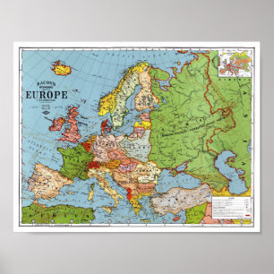 Karte von Europa - Poster
