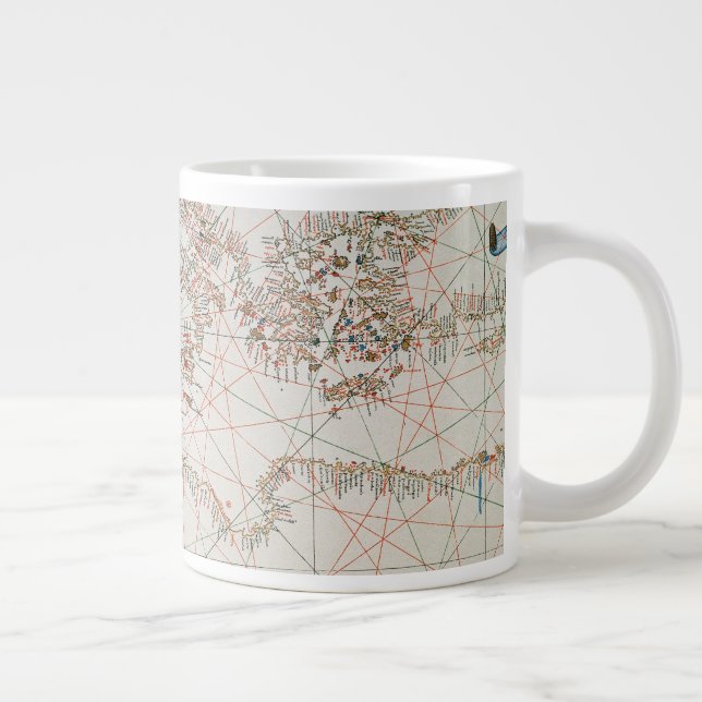 Karte von Europa und Nordafrika Jumbo-Tasse (Rechts)
