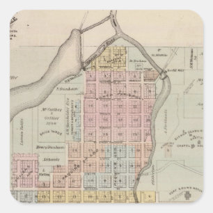 Karte von Faribault, Rice County, Minnesota Quadratischer Aufkleber