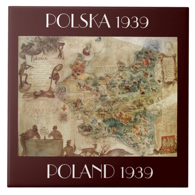 KARTE VON FLIESE c.1939 POLENS/POLSKA (Vorderseite)