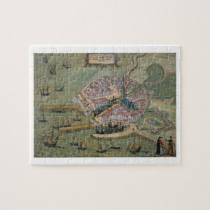 Karte von Flissinga, von 'Civitates Orbis Terrarum