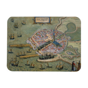 Karte von Flissinga, von 'Civitates Orbis Terrarum Magnet