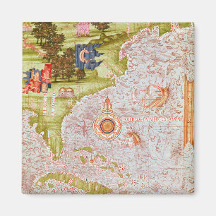 Karte von Florida und von Antillen Magnet