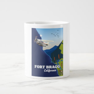 Karte von Fort Bragg California Jumbo-Tasse