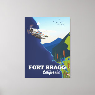 Karte von Fort Bragg California Leinwanddruck