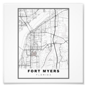 Karte von Fort Myers Fotodruck